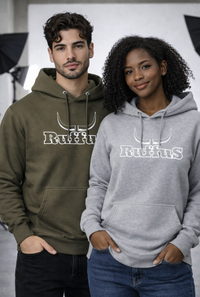 Ruffus hoodies, A choice of Ruffus branded hoodies. Green and grey are among them.