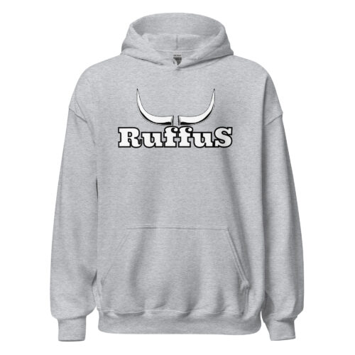 Ruffus Leisure Hoodie, branded hoodie. In grey.